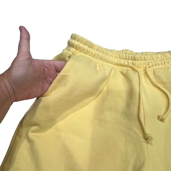Zara Yellow Sweat Pants Joggers Classic Elastic Drawstring Waist Size Large NWT - Picture 4 of 13